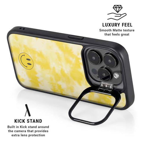 Yellow Tie Die iPhone 15 Pro Kickstand Case